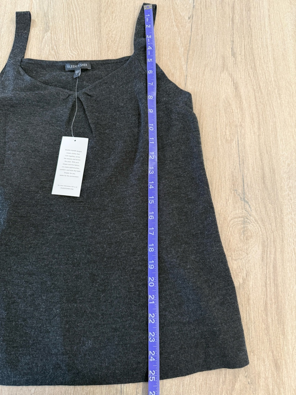 Eileen Fisher Fine 100% Merino Wool Jersey Tank Top Interview outfit work S NWT - Picture 10 of 10